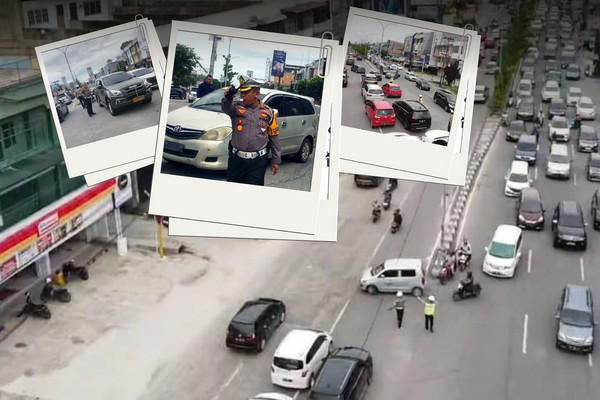 Dirlantas Polda Riau Ikut Urai Kemacetan