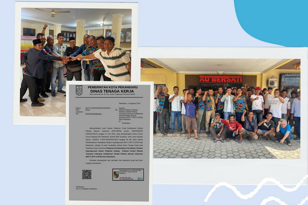 Disnaker Keluarkan Surat Pemberitahuan Perubahan Pengurus PC FSPTI Pekanbaru Dibawah Kepemimpinan Banteng Pasaribu-Chandra Asyakhin