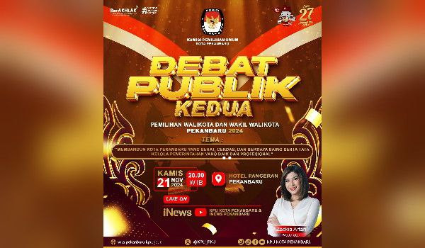 Lusa, KPU Pekanbaru Gelar Debat Publik Kedua Paslon Walikota