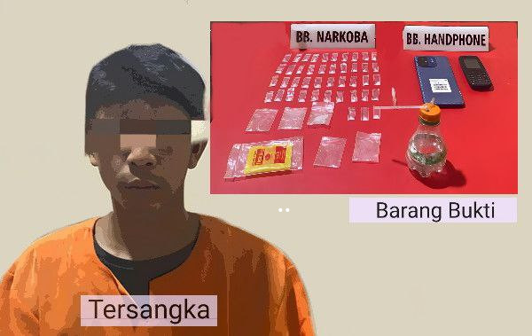 Satres Narkoba Polres Kampar Tangkap Pengedar 44 Paket Sabu