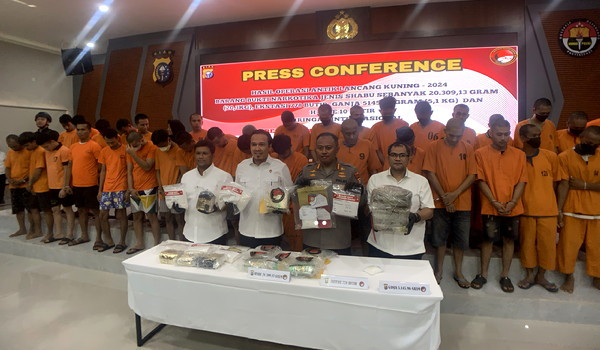 Polda Riau Sita 20 Kg Sabu, 778 Butir Ekstasi dan 5,1 Kg Ganja dari 485 Tersangka Narkoba