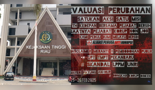 Aksi Demo Senin Lusa, Mahasiswa Desak Kejati Riau Usut Meranti