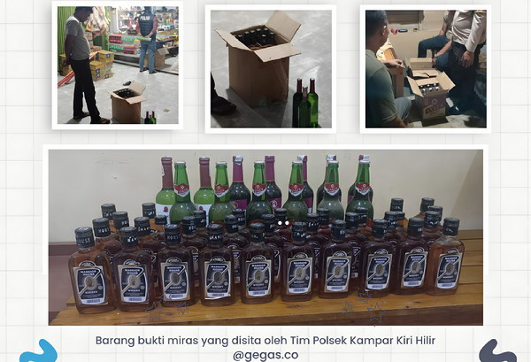 Razia Warung Remang Remang, Polsek Kampar Kiri Hilir Sita Puluhan Botol Miras