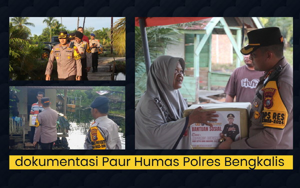 Kapolres Bengkalis Tinjau dan Salurkan Bantuan Banjir