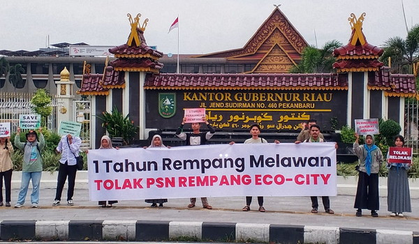 Koalisi Masyrakat Sipil Riau Gelar Aksi Solidaritas Satu Tahun Tragedi Rempang