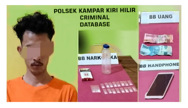Pengedar 17 Paket Sabu Ditangkap Tim Opsnal Polsek Kampar Kiri Hilir