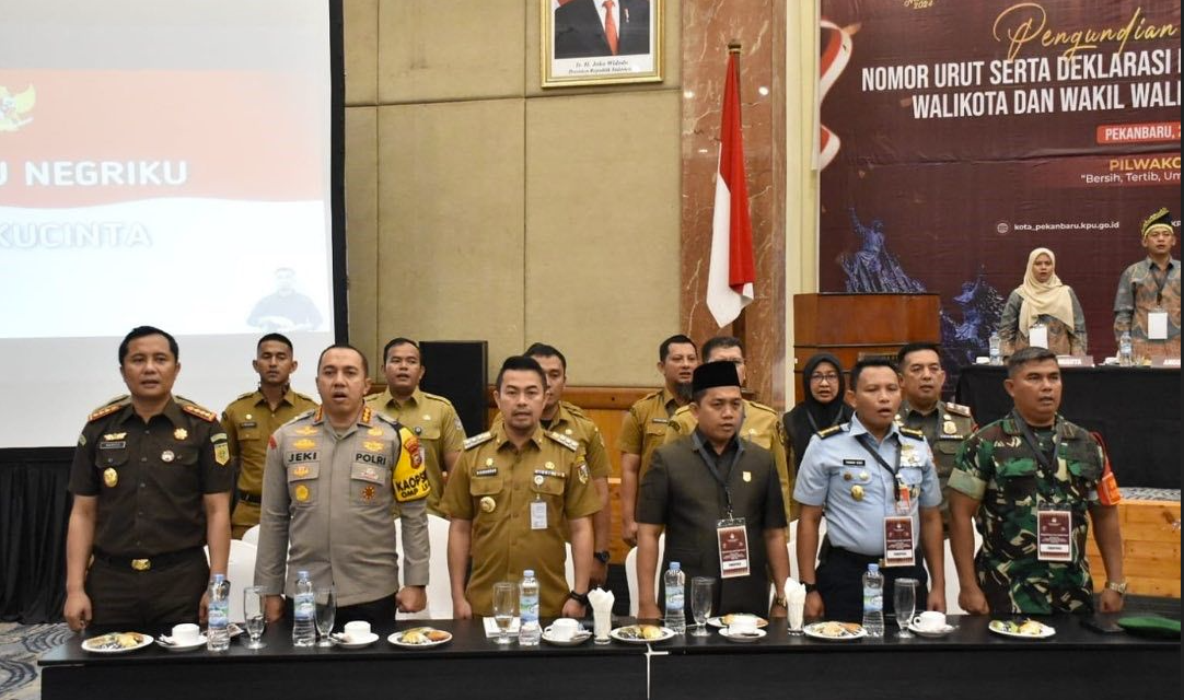 DPRD Pekanbaru Hadiri Pengundian Nomor Urut Calon Wali Kota 2024