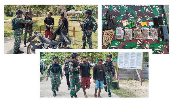 5 Paket Ganja Diamankan Satgas Pengamanan Perbatasan RI-PNG